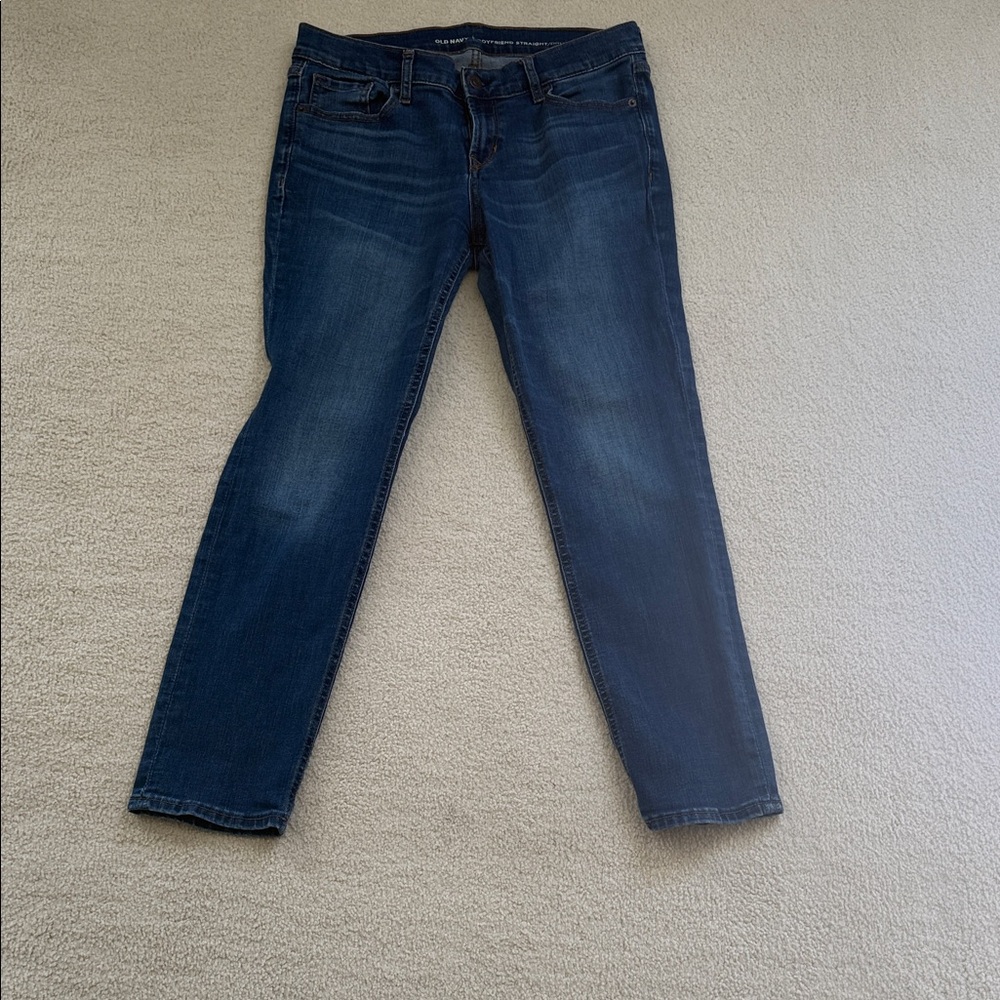 Old Navy Women's Straight Leg Jeans - Deep Blue